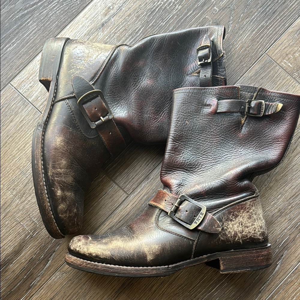 Authentic Frye Brown Leather Engineer Boots
